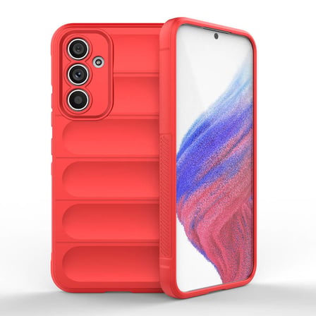 Samsung Galaxy A54 Kılıf İçi Kadife Dolgulu Dalga Tutma Haznelli Premium TPU Silikon Kapak RYC/Etnik