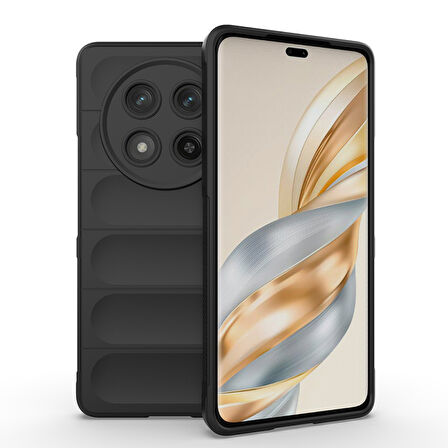Honor Magic 7 Lite Kılıf İçi Kadife Dolgulu Dalga Tutma Haznelli Premium TPU Silikon Kapak RYC/Etnik