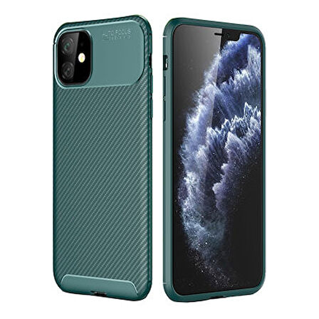 iPhone 11 Kılıf Karbon Desenli Şık Negro Premium Silikon Kapak