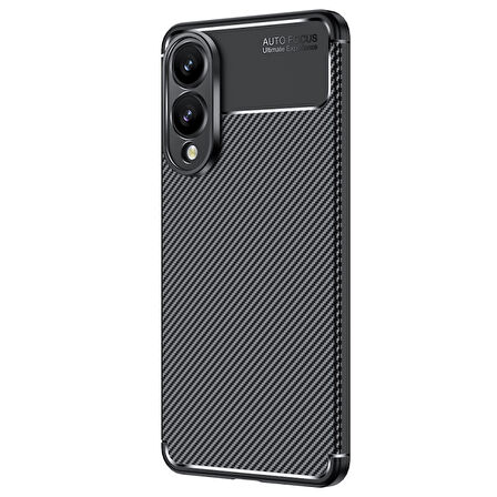 Galaxy S25 Edge Kılıf Karbon Desenli Şık Tamia Premium Silikon Kapak