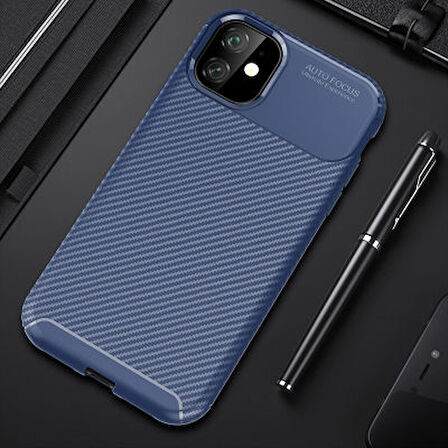 iPhone 11 Kılıf Karbon Desenli Şık Tamia Premium Silikon Kapak