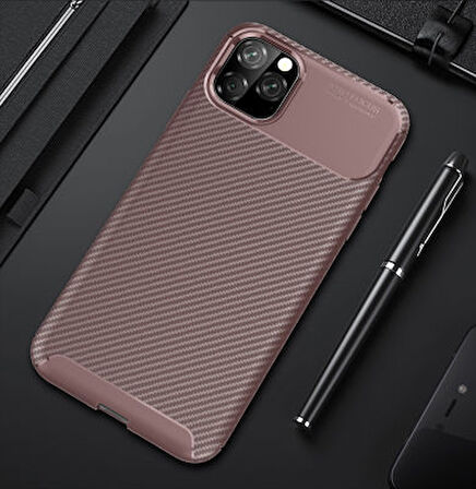 iPhone 11 Pro Kılıf Karbon Desenli Şık Tamia Premium Silikon Kapak