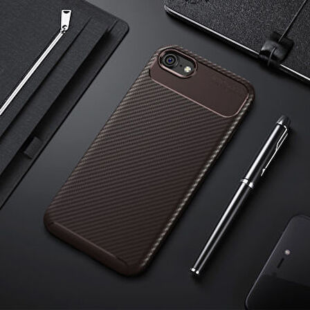 iPhone 7 Kılıf Karbon Desenli Şık Tamia Premium Silikon Kapak
