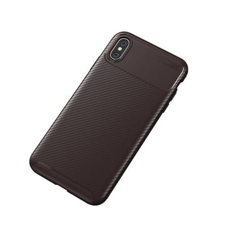 iPhone XS Kılıf Karbon Desenli Esnek Yüksek Kaliteli Meteryalden Üretilmiş Silikon Kapak RYC/Negro
