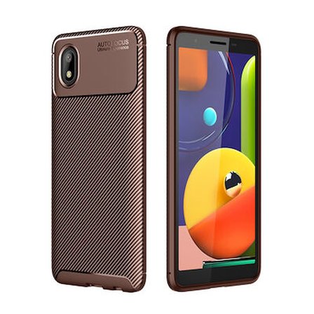 Samsung Galaxy A01 Core Kılıf Karbon Desenli Şık Negro Premium Silikon Kapak