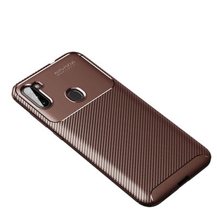 Samsung Galaxy A11 Kılıf Karbon Desenli Esnek Yüksek Kaliteli Meteryalden Üretilmiş Silikon Kapak RYC/Negro