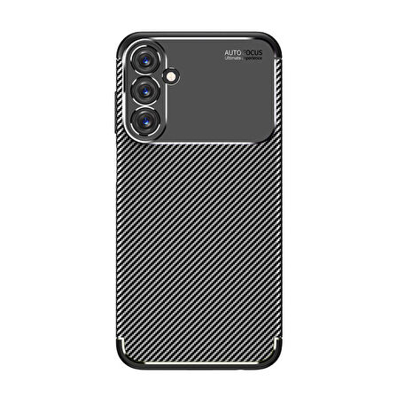 Samsung Galaxy A15 Kılıf Karbon Desenli Esnek Yüksek Kaliteli Meteryalden Üretilmiş Silikon Kapak RYC/Negro