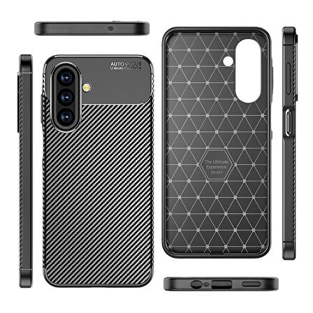 Samsung Galaxy A17 Kılıf Karbon Desenli Şık Tamia Premium Silikon Kapak