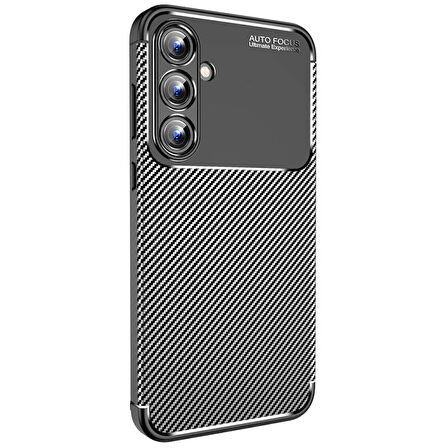 Samsung Galaxy A35 Kılıf Karbon Desenli Esnek Yüksek Kaliteli Meteryalden Üretilmiş Silikon Kapak RYC/Negro