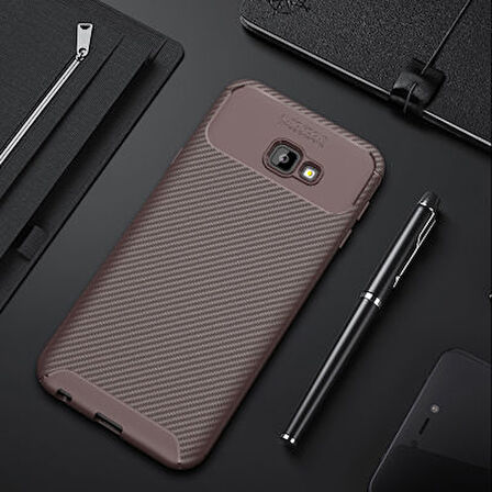 Samsung Galaxy J4 Plus Kılıf Karbon Desenli Şık Tamia Premium Silikon Kapak