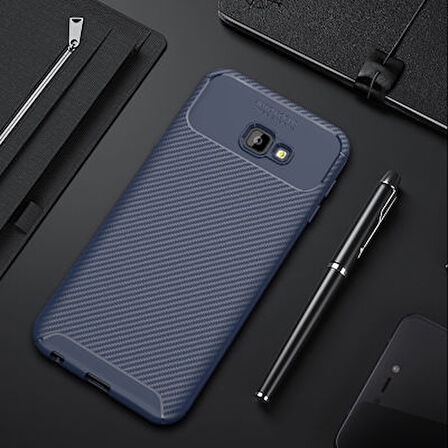 Samsung Galaxy J4 Plus Kılıf Karbon Desenli Şık Tamia Premium Silikon Kapak