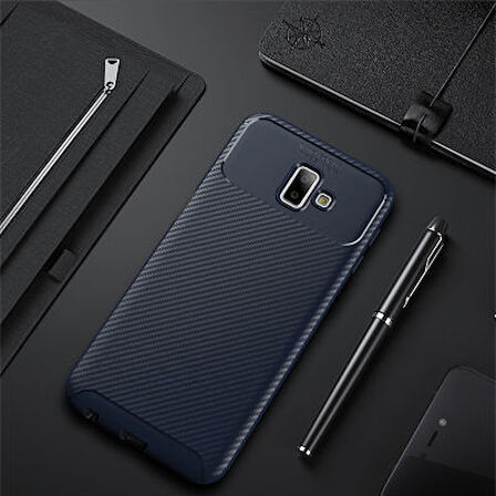 Samsung Galaxy J6 Plus Kılıf Karbon Desenli Şık Negro Premium Silikon Kapak