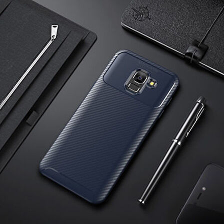 Samsung Galaxy J6 Kılıf Karbon Desenli Şık Negro Premium Silikon Kapak