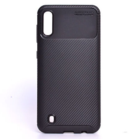 Samsung Galaxy M10 Kılıf Karbon Desenli Esnek Yüksek Kaliteli Meteryalden Üretilmiş Silikon Kapak RYC/Negro
