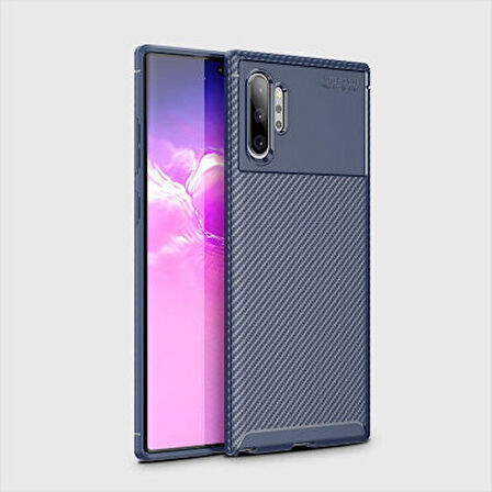 Samsung Galaxy Note 10 Plus Kılıf Karbon Desenli Şık Tamia Premium Silikon Kapak