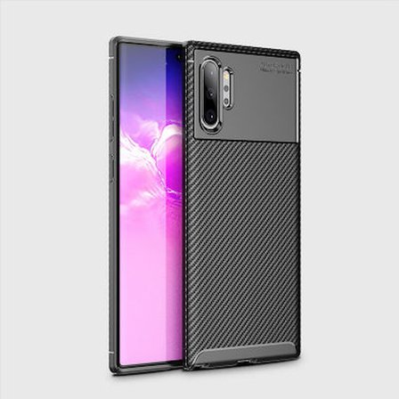 Samsung Galaxy Note 10 Plus Kılıf Karbon Desenli Şık Negro Premium Silikon Kapak