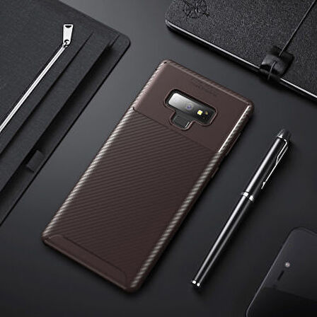 Samsung Galaxy Note 9 Kılıf Karbon Desenli Şık Tamia Premium Silikon Kapak