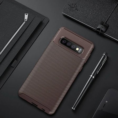 Samsung Galaxy S10 Kılıf Karbon Desenli Şık Negro Premium Silikon Kapak