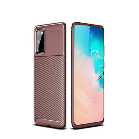 Samsung Galaxy S20 Kılıf Karbon Desenli Şık Tamia Premium Silikon Kapak