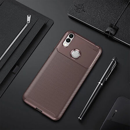 Honor 8C Kılıf Karbon Desenli Şık Tamia Premium Silikon Kapak