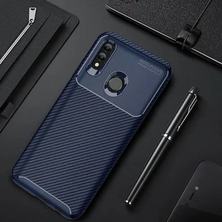Huawei P Smart 2019 Kılıf Karbon Desenli Şık Negro Premium Silikon Kapak