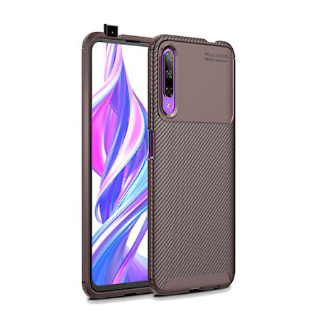 Huawei P Smart Pro 2019 Kılıf Karbon Desenli Şık Tamia Premium Silikon Kapak