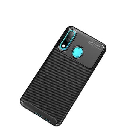 Huawei P30 Lite Kılıf Karbon Desenli Esnek Yüksek Kaliteli Meteryalden Üretilmiş Silikon Kapak RYC/Negro