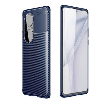 Huawei P50 Pro Kılıf Karbon Desenli Esnek Yüksek Kaliteli Meteryalden Üretilmiş Silikon Kapak RYC/Negro