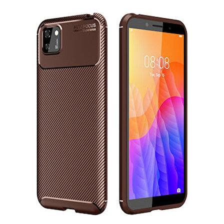 Huawei Y5P Kılıf Karbon Desenli Şık Negro Premium Silikon Kapak