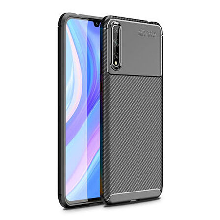 Huawei Y8P Kılıf Karbon Desenli Şık Negro Premium Silikon Kapak