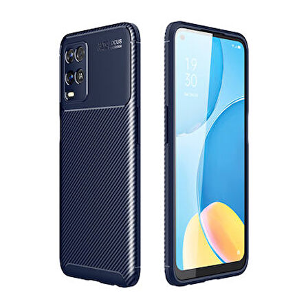 Oppo A54 4G Kılıf Karbon Desenli Şık Tamia Premium Silikon Kapak