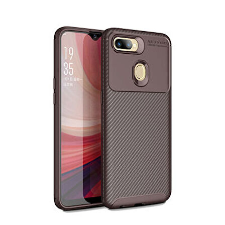 Oppo A5S Kılıf Karbon Desenli Şık Tamia Premium Silikon Kapak