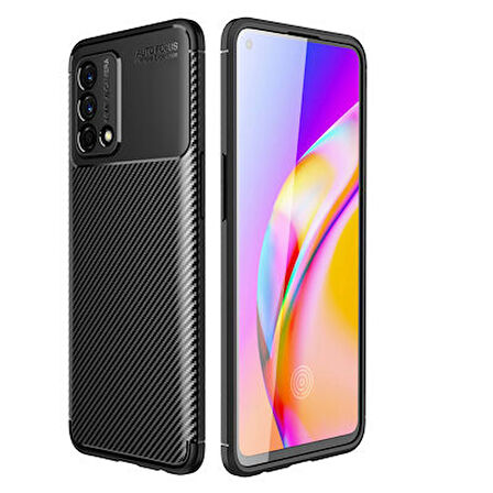 Oppo A74 4G Kılıf Karbon Desenli Şık Tamia Premium Silikon Kapak