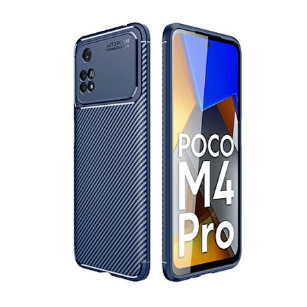 Poco M4 Pro 4G Kılıf Karbon Desenli Şık Tamia Premium Silikon Kapak