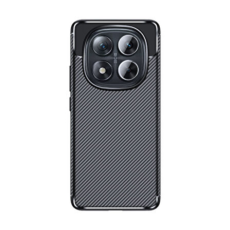 Poco X7 Kılıf Karbon Desenli Esnek Yüksek Kaliteli Meteryalden Üretilmiş Silikon Kapak RYC/Negro