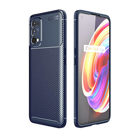 Realme 7 Pro Kılıf Karbon Desenli Esnek Yüksek Kaliteli Meteryalden Üretilmiş Silikon Kapak RYC/Negro