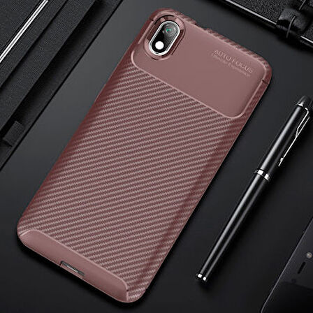 Redmi 7A Kılıf Karbon Desenli Şık Tamia Premium Silikon Kapak