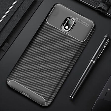 Redmi 8A Kılıf Karbon Desenli Şık Tamia Premium Silikon Kapak