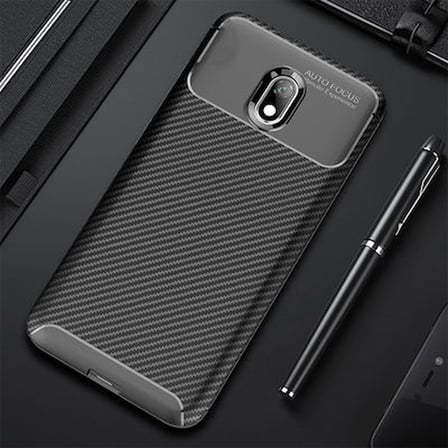 Redmi 8A Kılıf Karbon Desenli Esnek Yüksek Kaliteli Meteryalden Üretilmiş Silikon Kapak RYC/Negro