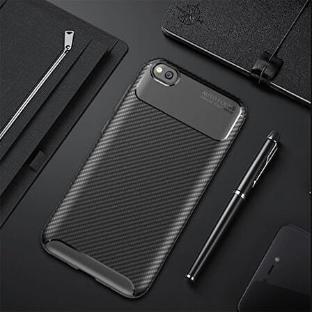 Redmi Go Kılıf Karbon Desenli Şık Negro Premium Silikon Kapak