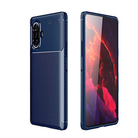 Redmi K40 Gaming Kılıf Karbon Desenli Şık Tamia Premium Silikon Kapak