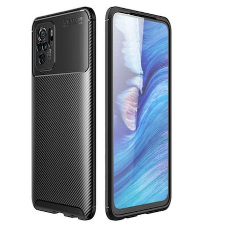 Redmi Note 10S Kılıf Karbon Desenli Şık Negro Premium Silikon Kapak
