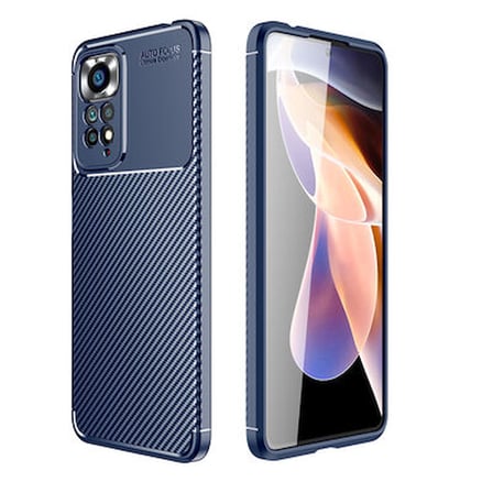 Redmi Note 11 Pro 5G Kılıf Karbon Desenli Esnek Yüksek Kaliteli Meteryalden Üretilmiş Silikon Kapak RYC/Negro