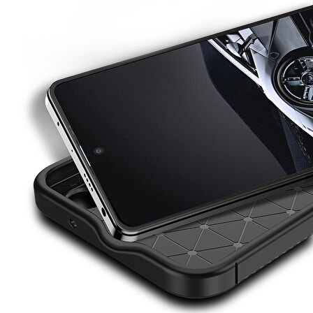 Redmi Note 6 Pro Kılıf Karbon Desenli Esnek Yüksek Kaliteli Meteryalden Üretilmiş Silikon Kapak RYC/Negro