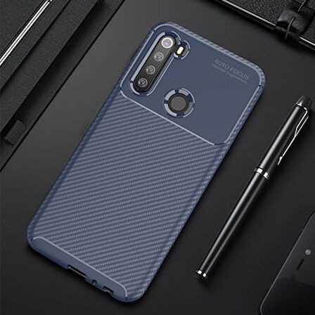 Redmi Note 8 Kılıf Karbon Desenli Şık Tamia Premium Silikon Kapak