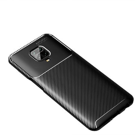 Redmi Note 9S Kılıf Karbon Desenli Esnek Yüksek Kaliteli Meteryalden Üretilmiş Silikon Kapak RYC/Negro