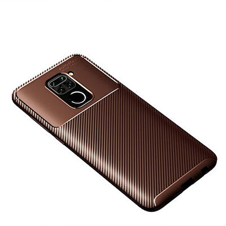 Redmi Note 9 Kılıf Karbon Desenli Esnek Yüksek Kaliteli Meteryalden Üretilmiş Silikon Kapak RYC/Negro