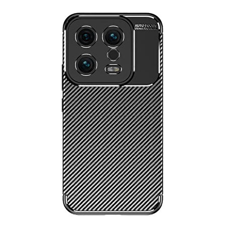 Xiaomi Mi 13 Kılıf Karbon Desenli Esnek Yüksek Kaliteli Meteryalden Üretilmiş Silikon Kapak RYC/Negro