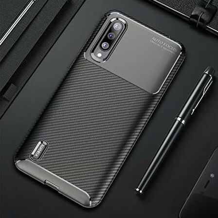 Xiaomi Mi 9 Lite Kılıf Karbon Desenli Şık Tamia Premium Silikon Kapak