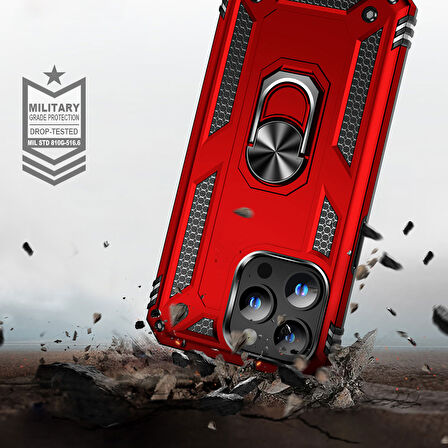 Samsung Galaxy Z Flip 4 Çift Katmanlı ve Yüzüklü Tam Koruma Vega Premium Kılıf